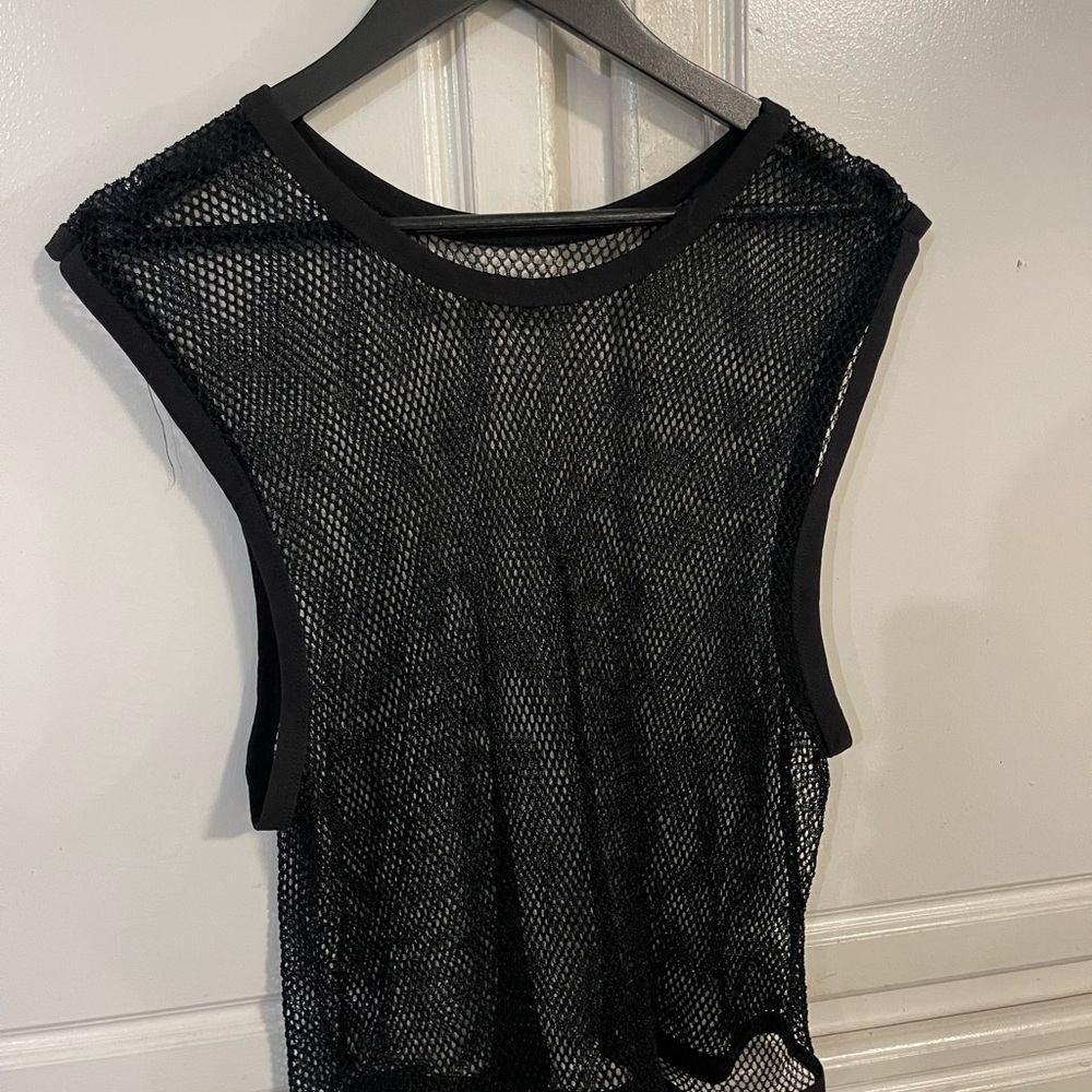 American Vintage Black Mesh Sleeveless Jersey